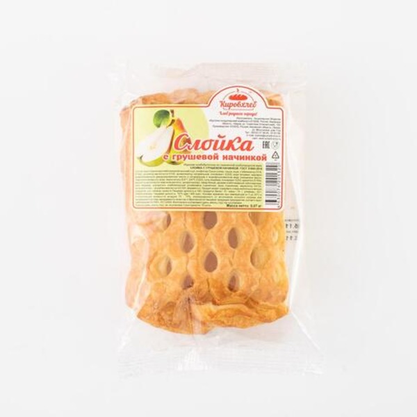 

Слойка Кировхлеб с грушевой начинкой, 70 г
