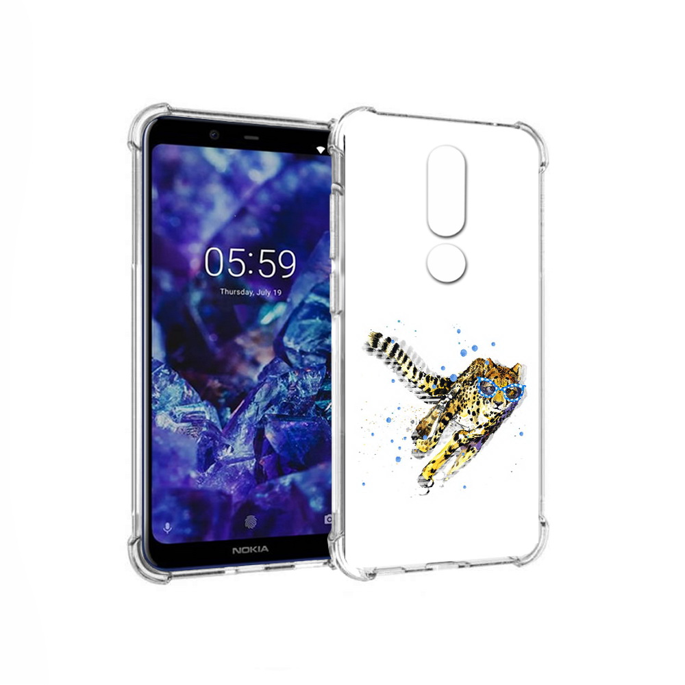 

Чехол MyPads Tocco для Nokia 5.1 Plus гепард в очках (PT119548.120.287), Прозрачный, Tocco