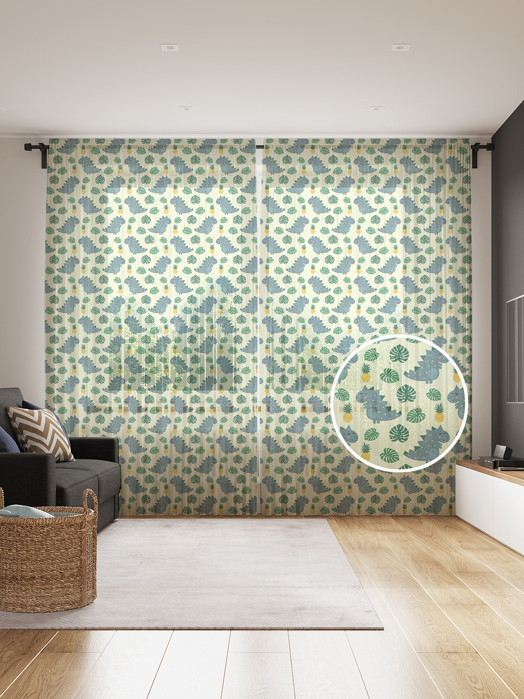 

Фототюль JoyArty "Тропический дракоша", 145x265см, 2 полотна, лента, 50 крючков, Тропический дракоша