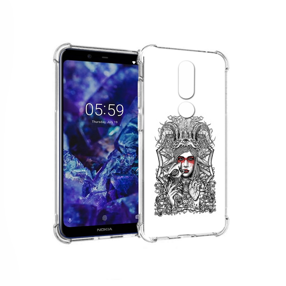 

Чехол MyPads Tocco для Nokia 5.1 Plus грусная девушка (PT119548.120.302), Прозрачный, Tocco