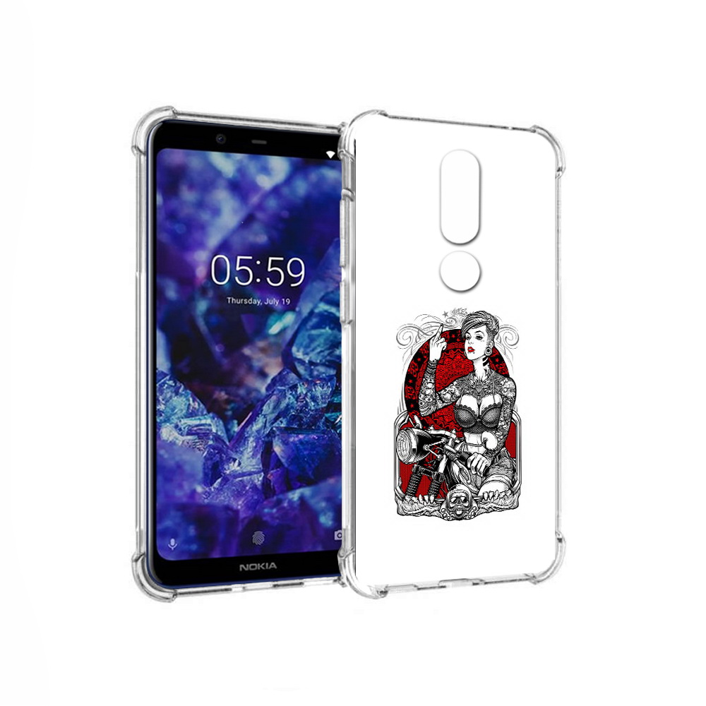 Чехол MyPads Tocco для Nokia 5.1 Plus девушка на мотоцикле (PT119548.120.308)