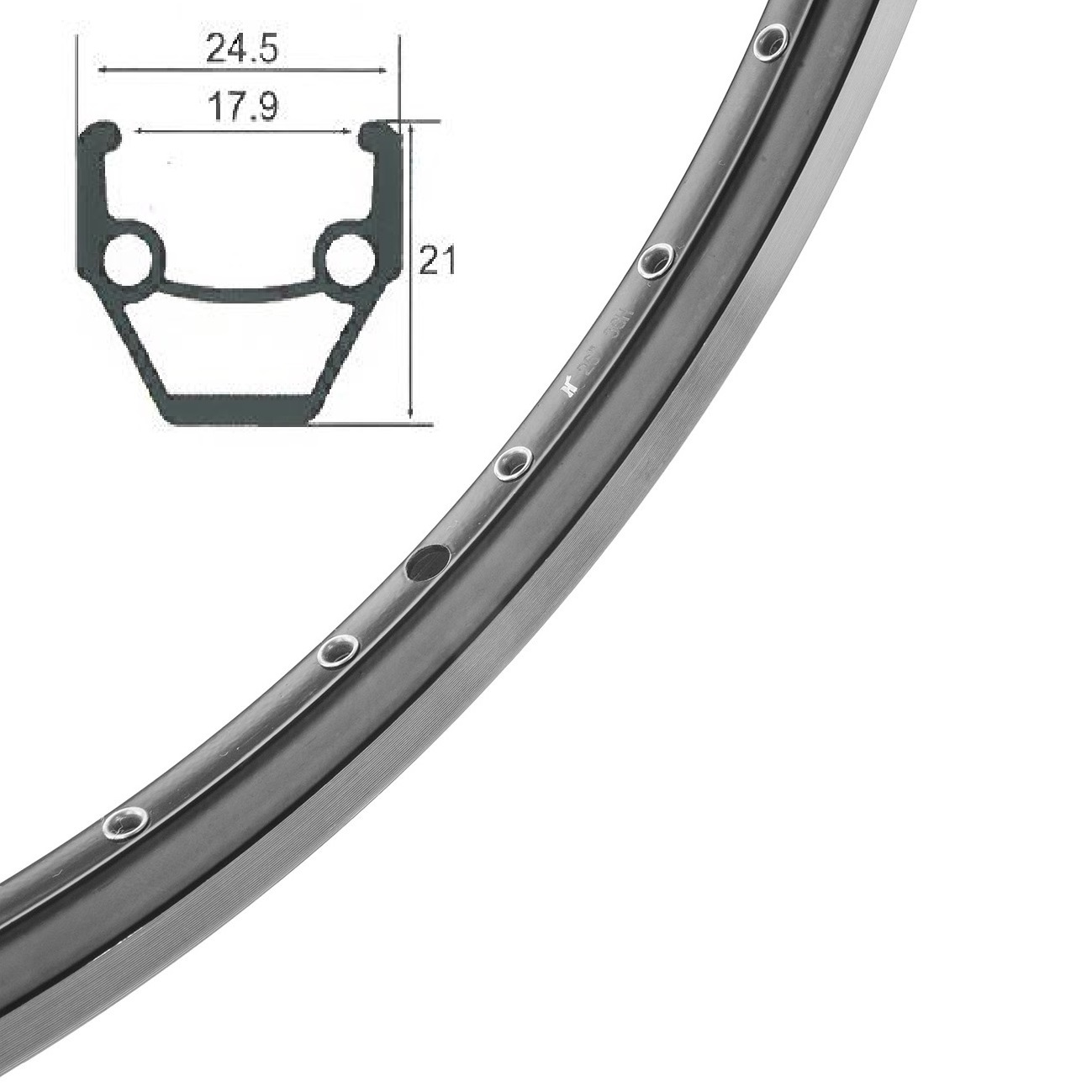 

Обод 26" HLQC-02AB 14Gх36Н алюм., черный, фрезер., пистонир./330135, HLQC-02AB