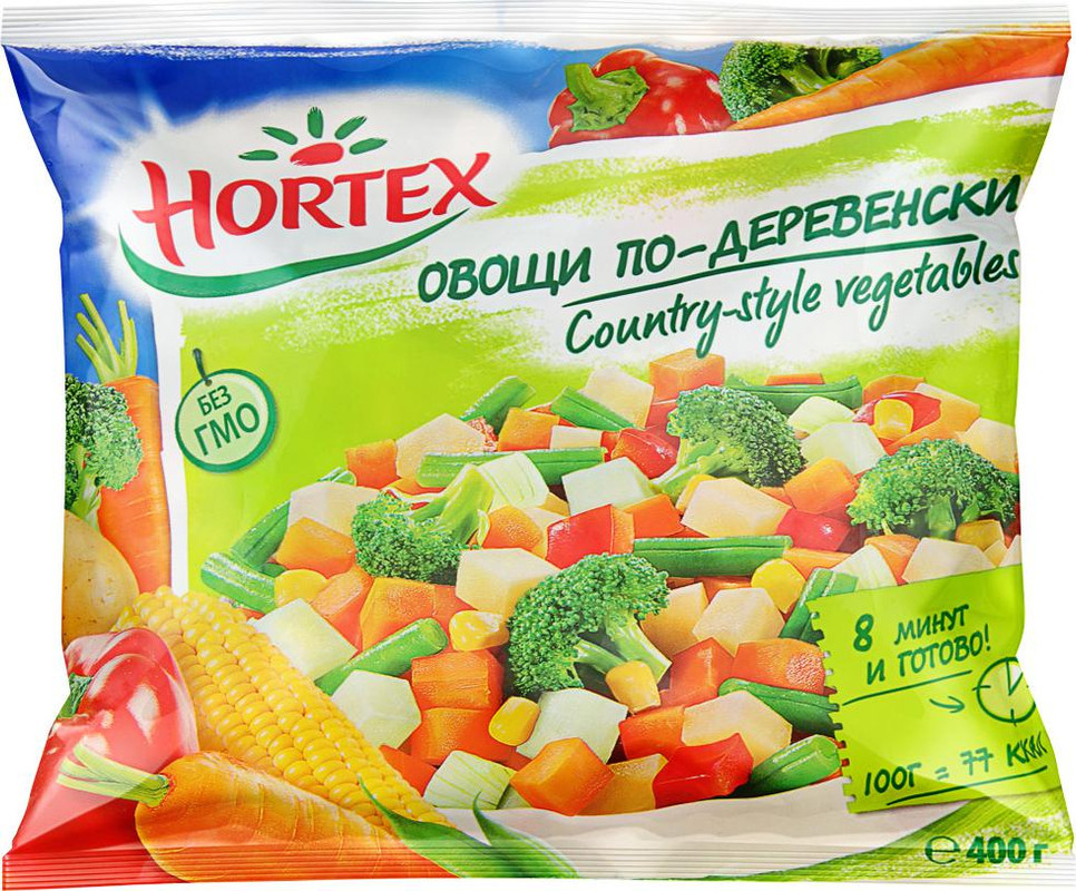 Смесь овощная Hortex по-деревенски, быстрозамороженная, 400 г