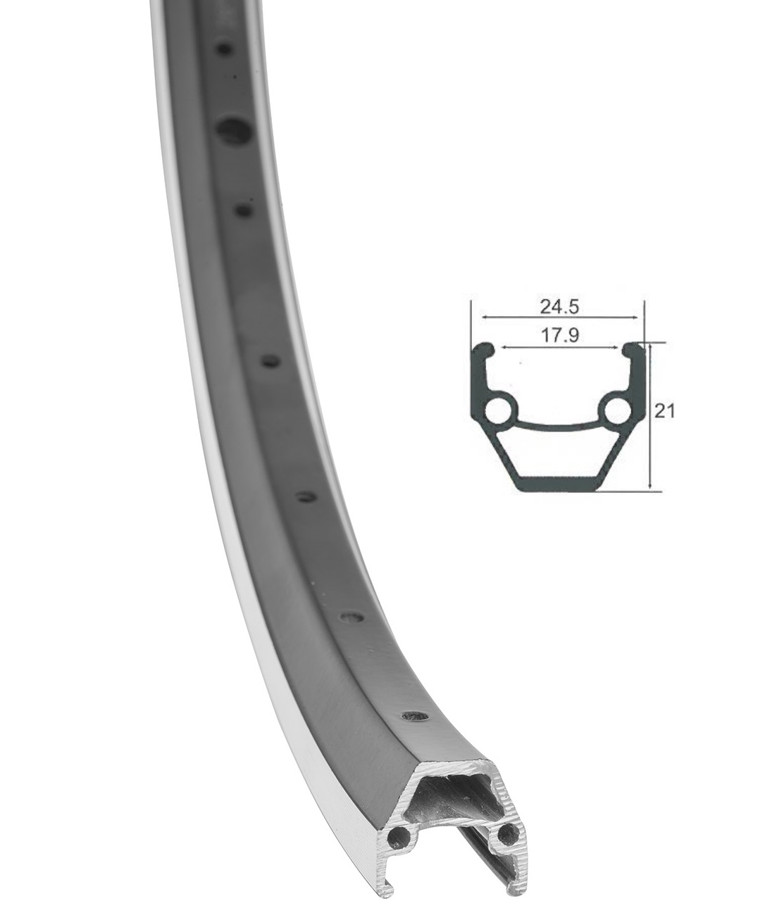 

Обод 26" HLQC-02AB 14Gх36Н двойной алюм., серебристый, фрезер./330136, HLQC-02AB