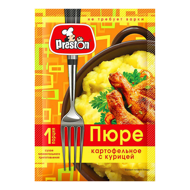 

Пюре Preston картофельное с курицей 34 г