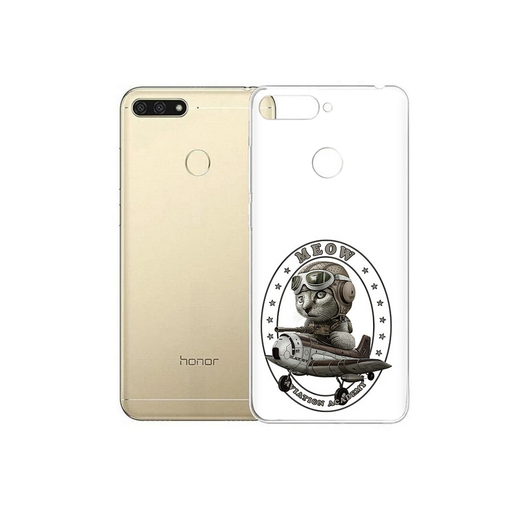 

Чехол MyPads Tocco для Huawei 7C кот в самолете (PT111175.61.395), Прозрачный, Tocco