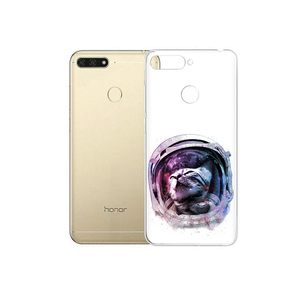 

Чехол MyPads Tocco для Huawei 7C кот в шлеме (PT111175.61.396), Прозрачный, Tocco