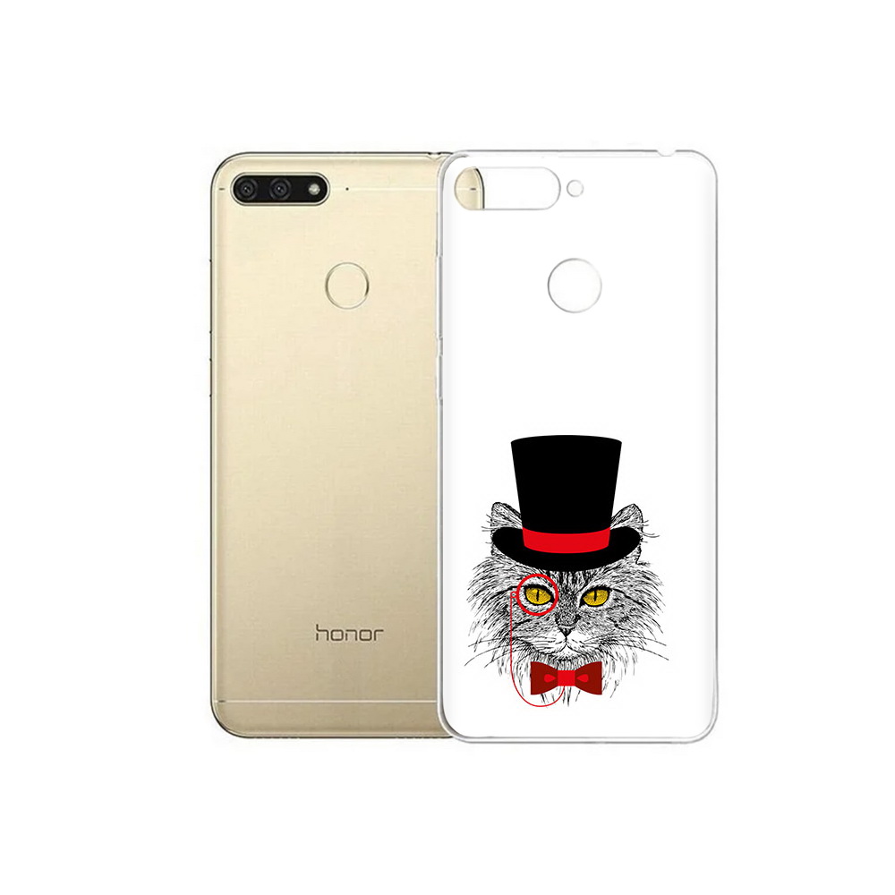 

Чехол MyPads Tocco для Huawei 7C кот в шляпе (PT111175.61.397), Прозрачный, Tocco