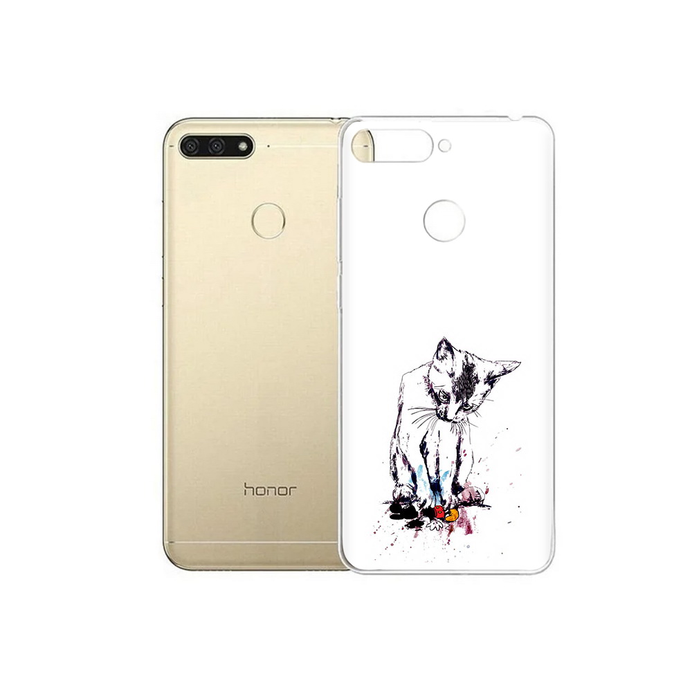 

Чехол MyPads Tocco для Huawei 7C кот и микки (PT111175.61.399), Прозрачный, Tocco