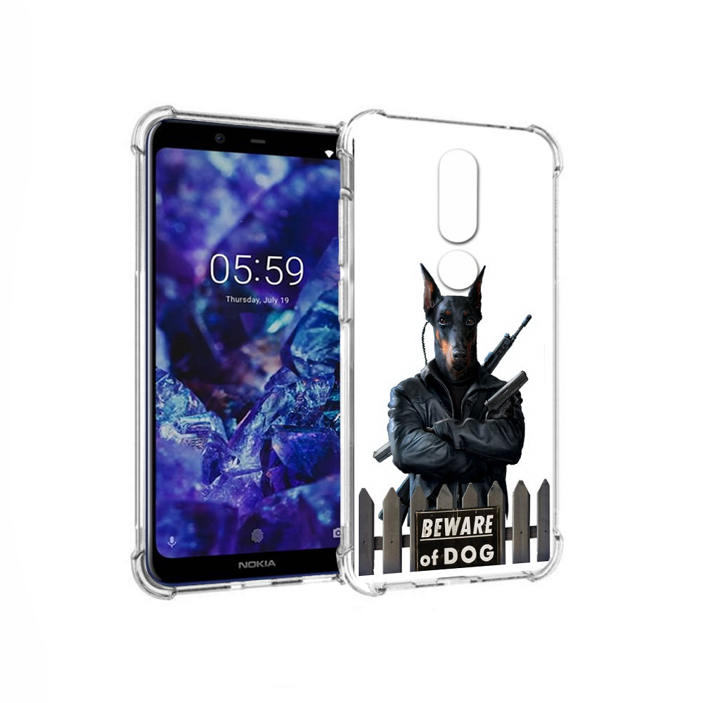 

Чехол MyPads Tocco для Nokia 5.1 Plus доберман (PT119548.120.332), Прозрачный, Tocco