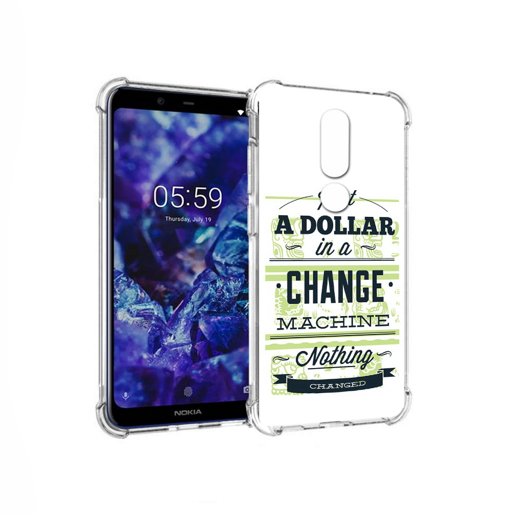 

Чехол MyPads Tocco для Nokia 5.1 Plus доллар надпись (PT119548.120.336), Прозрачный, Tocco