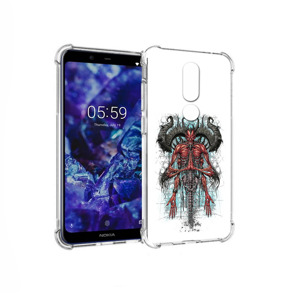 

Чехол MyPads Tocco для Nokia 5.1 Plus дьявол (PT119548.120.340), Прозрачный, Tocco