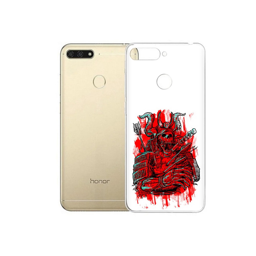 

Чехол MyPads Tocco для Huawei 7C красный скелет воин (PT111175.61.413), Прозрачный, Tocco