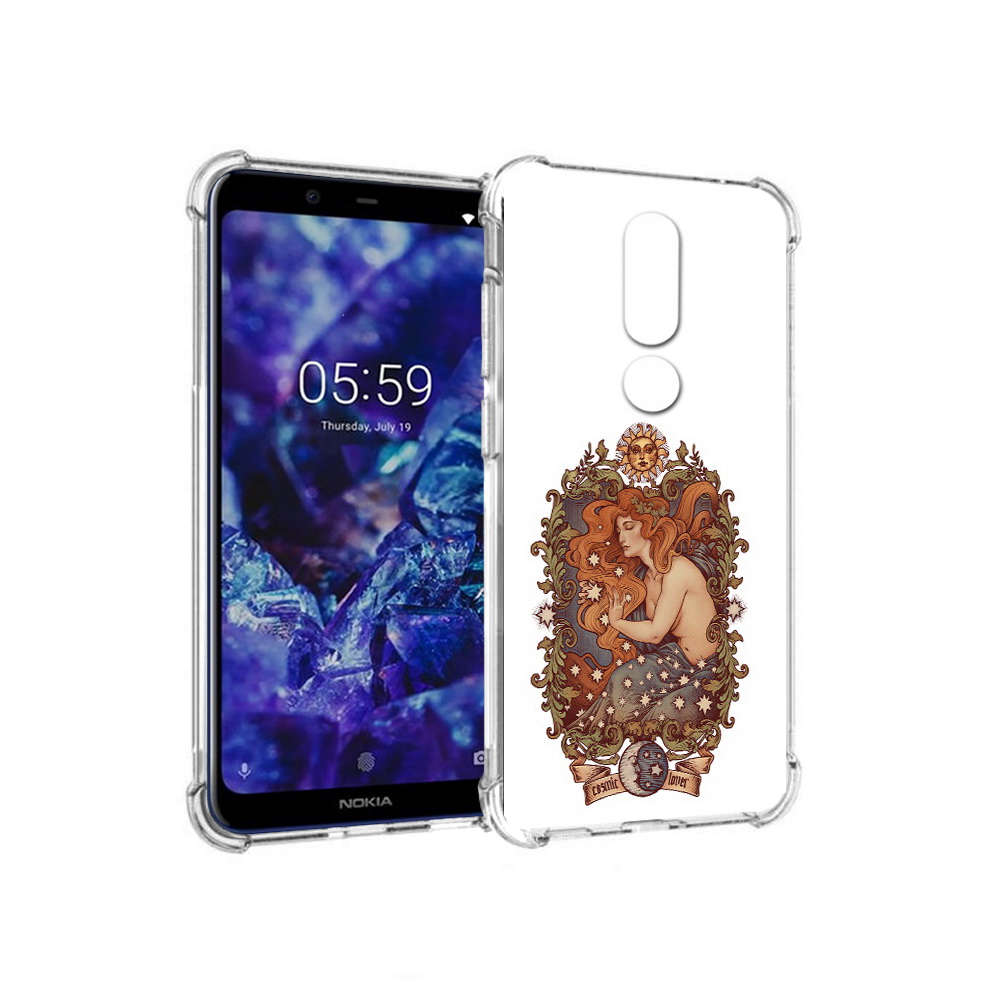 

Чехол MyPads Tocco для Nokia 5.1 Plus звездная девушка абстракция (PT119548.120.351), Прозрачный, Tocco