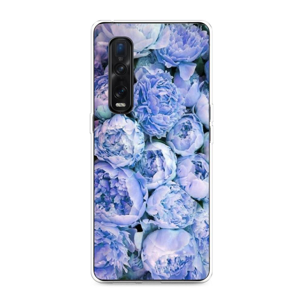 

Чехол Awog на Oppo Find X2 Pro "Пионы голубые", Разноцветный, 253350-8