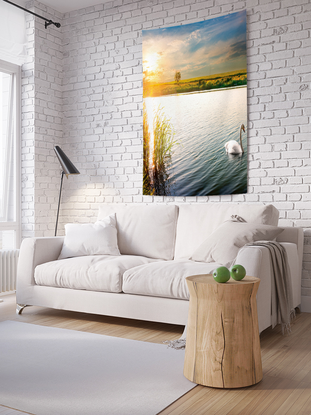

Вертикальное фотопанно на стену JoyArty Любопытный лебедь 150x200 см, Любопытный лебедь