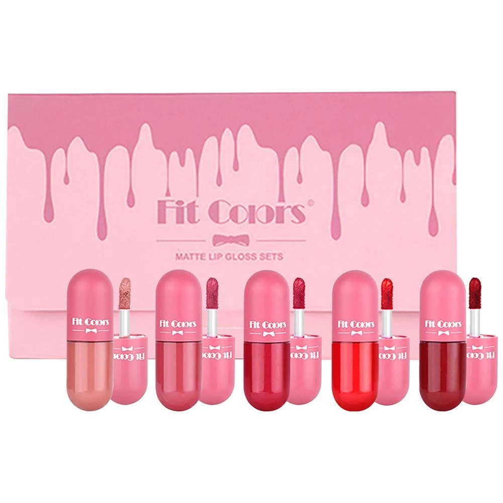 Набор матовых помад Fit Colors в мини капсулах 5 шт