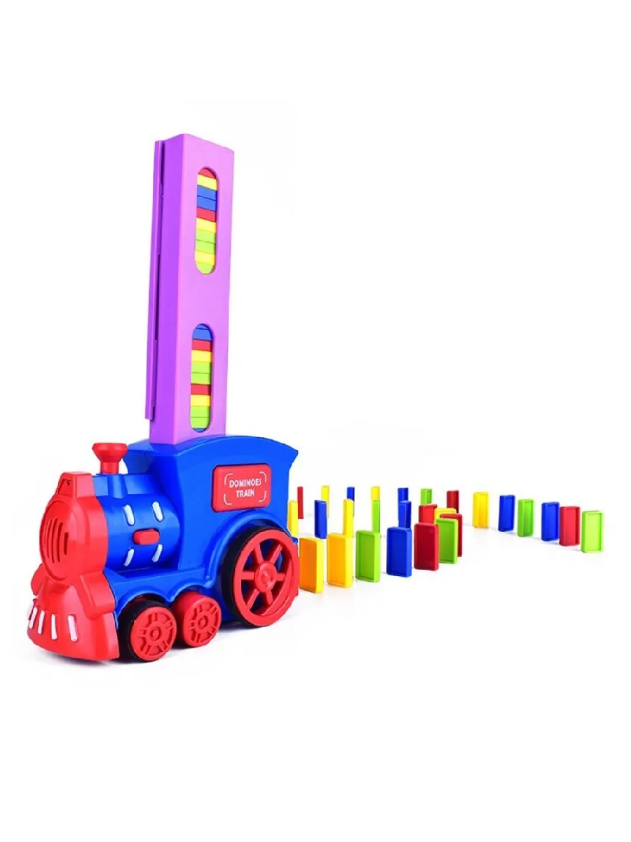 

Электронный паровозик домино Domino Train со световыми и звуковыми эффектами, цвет синий