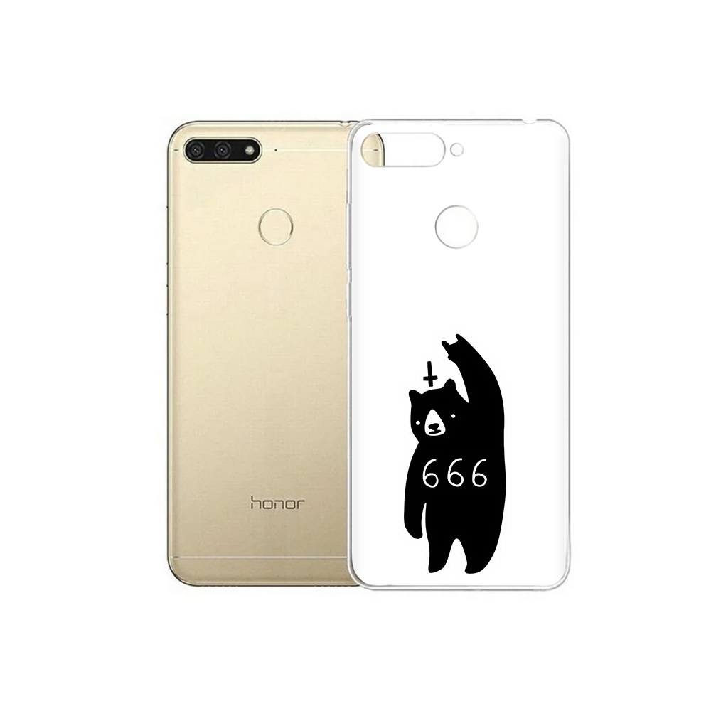 

Чехол MyPads Tocco для Huawei 7C медведь 666 (PT111175.61.462), Прозрачный, Tocco