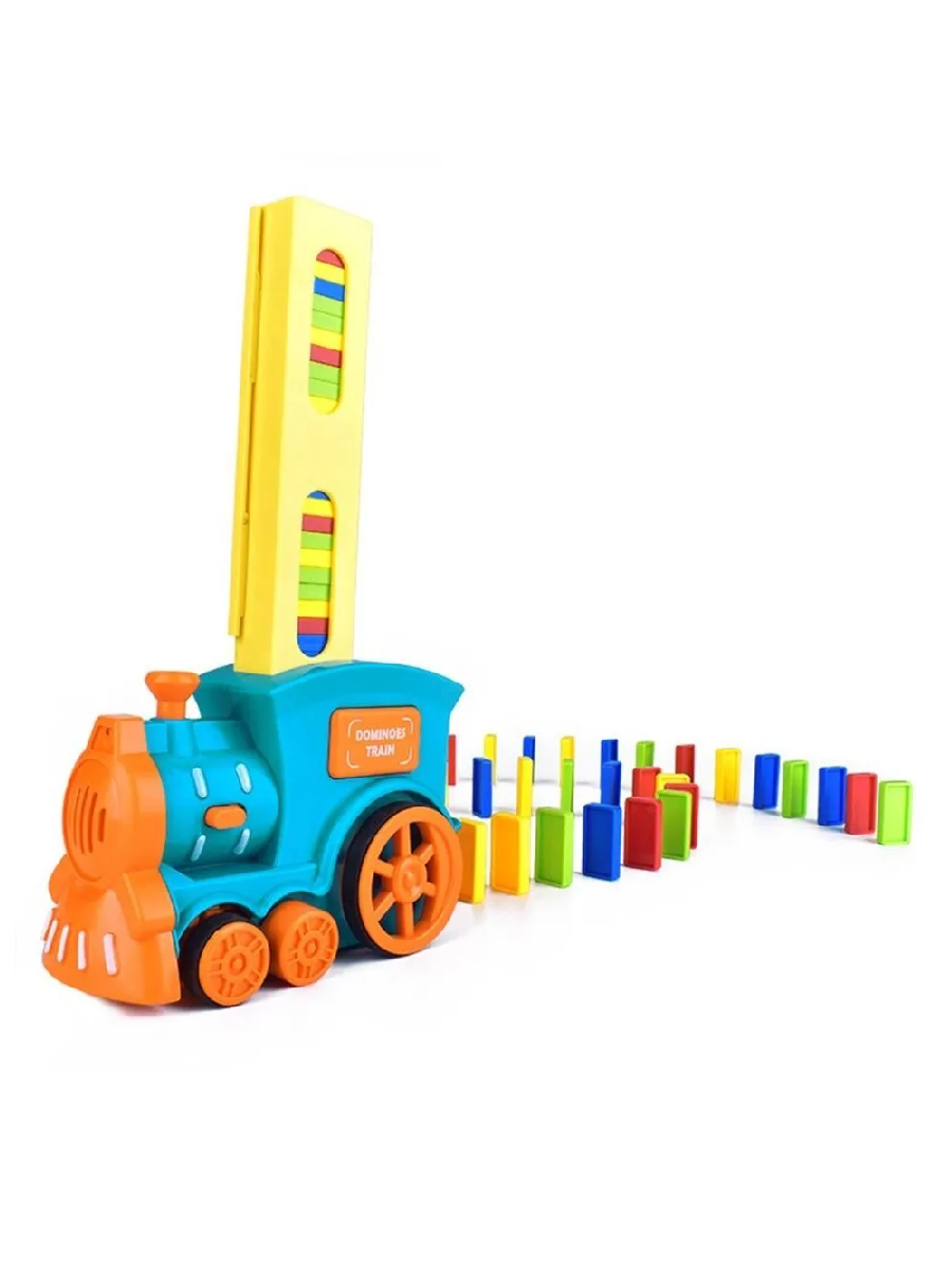 

Электронный паровозик домино Domino Train со световыми и звуковыми эффектами, бирюзовый