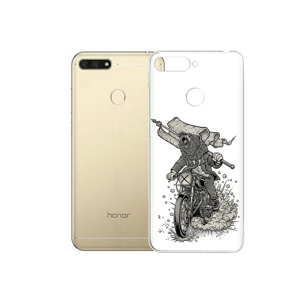 

Чехол MyPads Tocco для Huawei 7C медведь на мотоцикле (PT111175.61.467), Прозрачный, Tocco