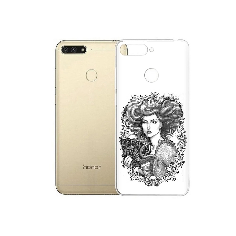

Чехол MyPads Tocco для Huawei 7C медуза черно белый (PT111175.61.472), Прозрачный, Tocco