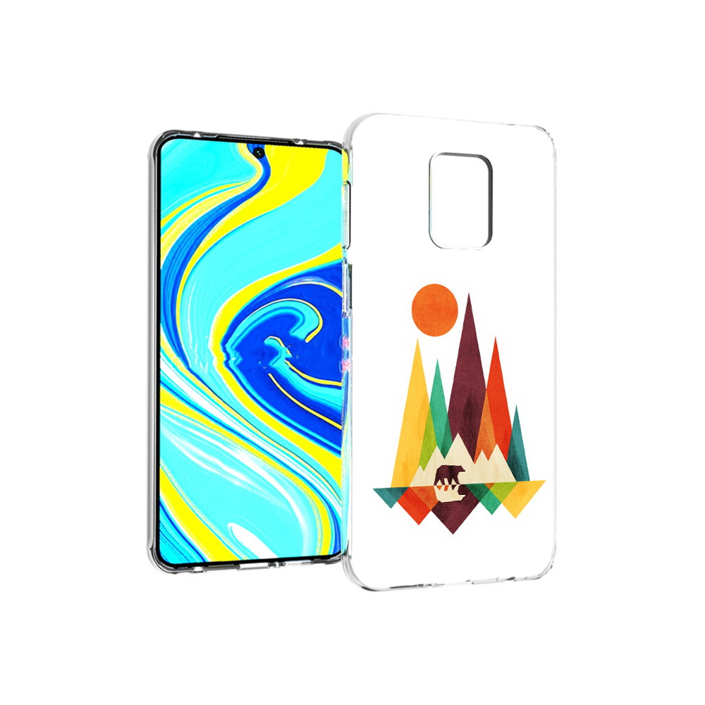 

Чехол MyPads Tocco для Xiaomi Redmi Note 9 Pro нарисованные горы с медведем, Прозрачный, Tocco