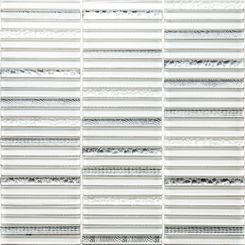 фото Мозаичная плитка из стекла natural spectrum серебряный cas-016