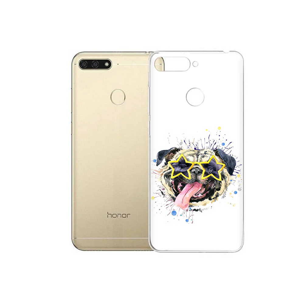 

Чехол MyPads Tocco для Huawei 7C мопс боксер (PT111175.61.482), Прозрачный, Tocco