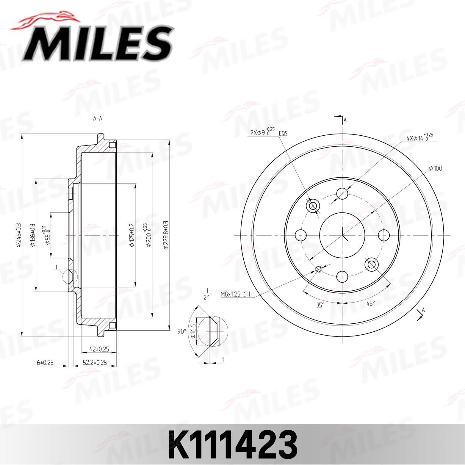 

Барабан Тормозной Mazda 323 98-04 Miles K111423