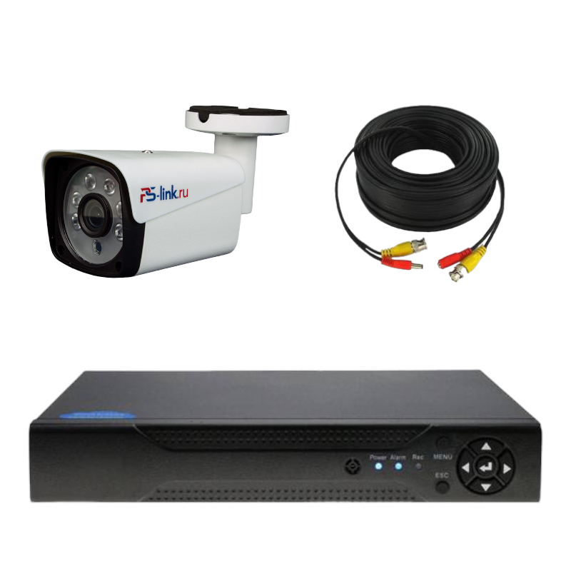 

Комплект видеонаблюдения AHD 8Мп Ps-Link KIT-С801HD 1 камера, Белый, KIT-С801HD