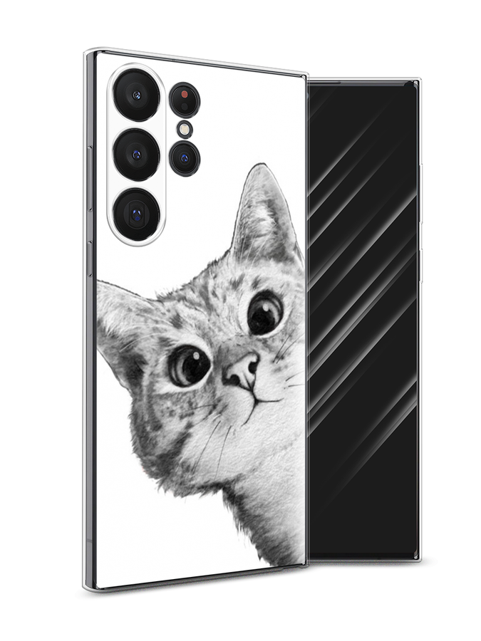 

Чехол Awog на Samsung Galaxy S23 Ultra 5G "Кот рисунок черно-белый", Черный, 2107550-1
