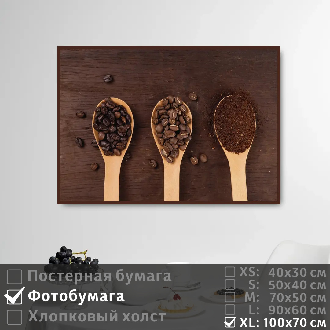 

Постер на фотобумаге ПолиЦентр Кофе на стену для кухни 100х70 см, КофеНаСтенуДляКухни1