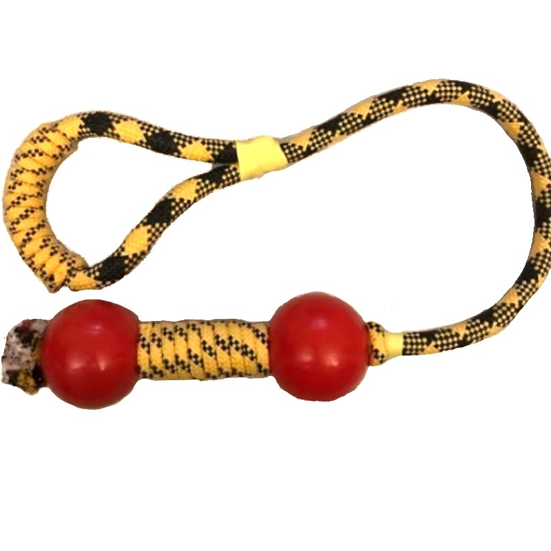 Игрушка для собак Игруля Грейфер с гантелью, красный, желтый, резина, полипропилен, 79 см