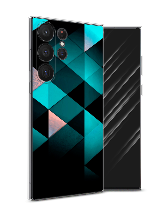 

Чехол Awog на Samsung Galaxy S23 Ultra 5G "Геометрия 16", Голубой;черный, 2107550-3