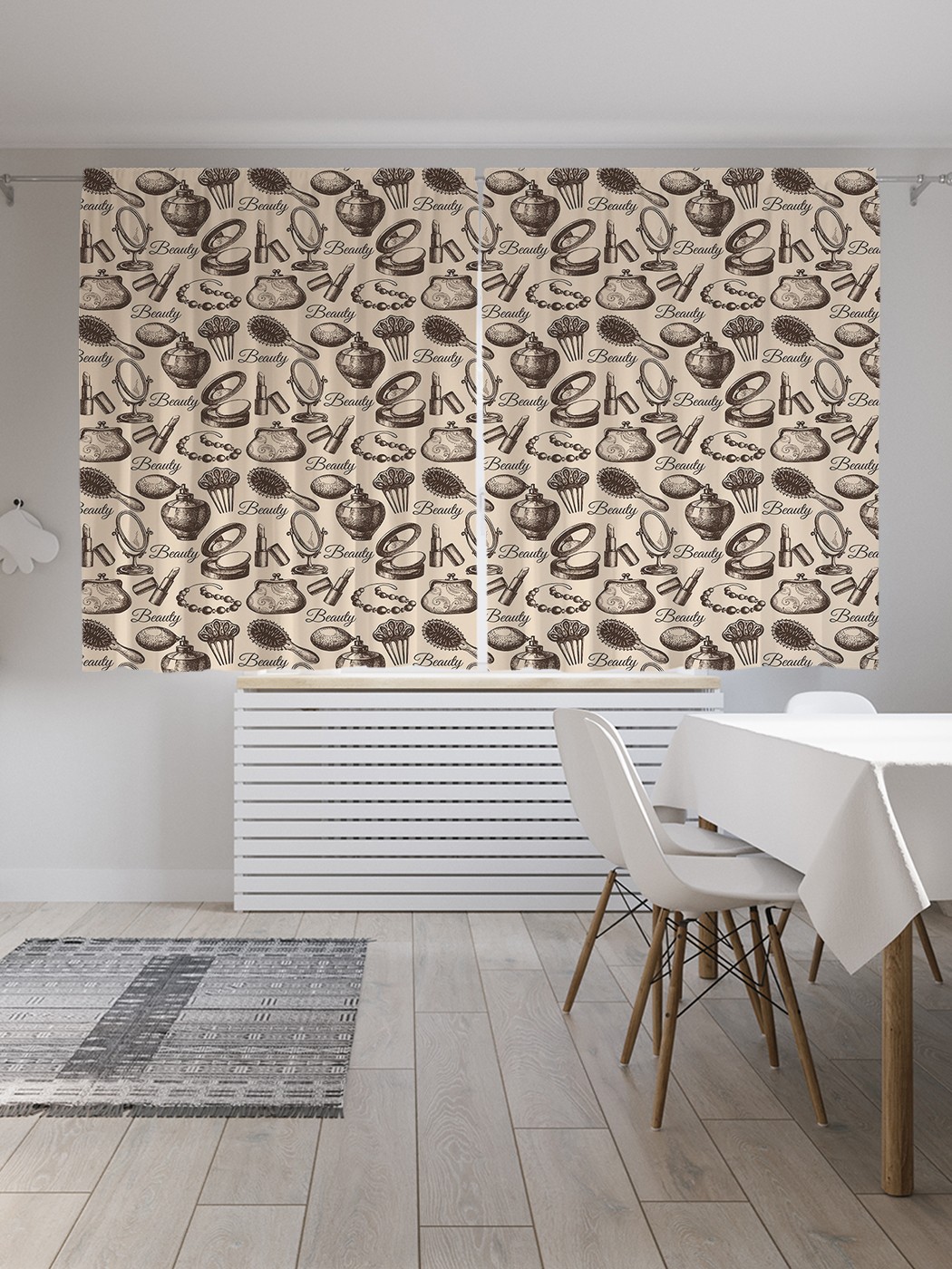 

Классические шторы JoyArty "Атрибуты модницы", серия Oxford DeLux, 2 полотна 145x180 см, Атрибуты модницы