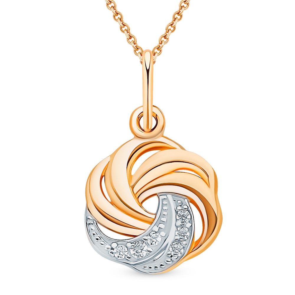 

Подвеска из красного золота 585Gold 399000132, фианит, 399000132