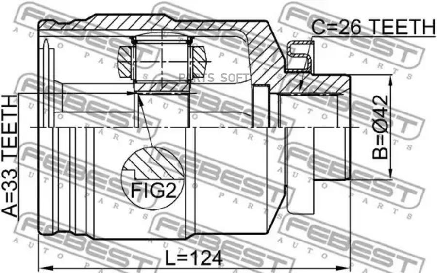

Шрус внутренний правый 33x42x26 hyundai tucson 2004-2010