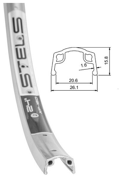 

Обод 26" XP-160 36Н алюминий серебро/330122, XP-160