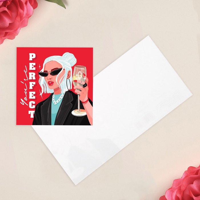 

Открытка-мини «Ты идеальна», 7 × 7 см, Коллекция упаковки Girl style