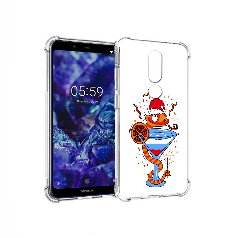 

Чехол MyPads Tocco для Nokia 5.1 Plus змейка (PT119548.120.364), Прозрачный, Tocco