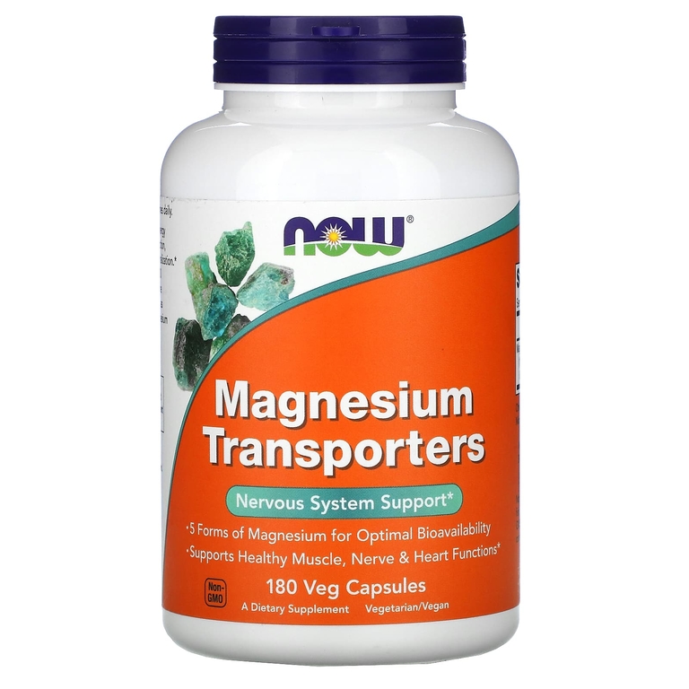 

Магний NOW Magnesium Transporters 180 веганских капсул