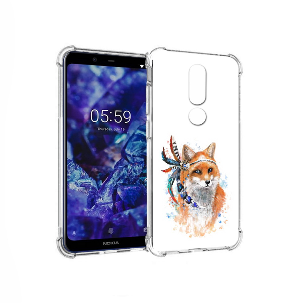 

Чехол MyPads Tocco для Nokia 5.1 Plus инду лиса (PT119548.120.377), Прозрачный, Tocco
