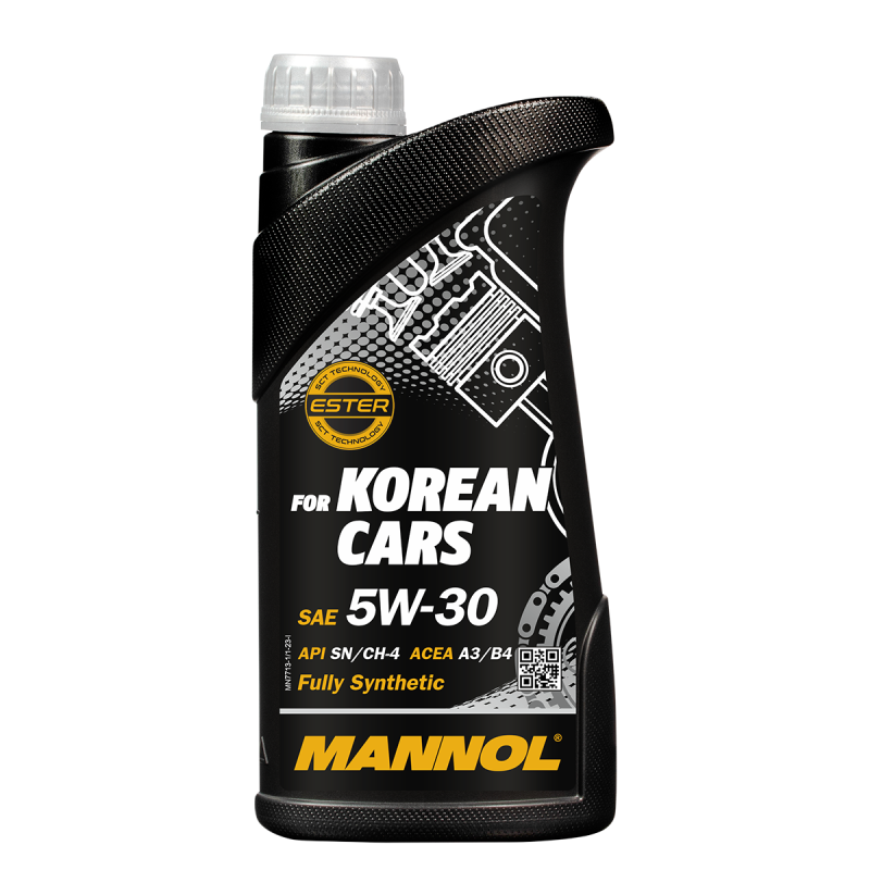 Моторное масло синтетическое MANNOL FOR KOREAN CARS 7713, 5W-30, A3/B4, 1 л.