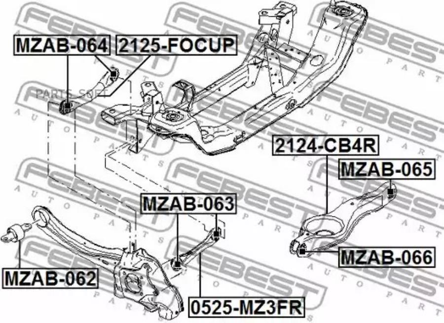 

Рычаг ford focus ii/c-max/mazda 3 зад.подв.несущий лев/прав.