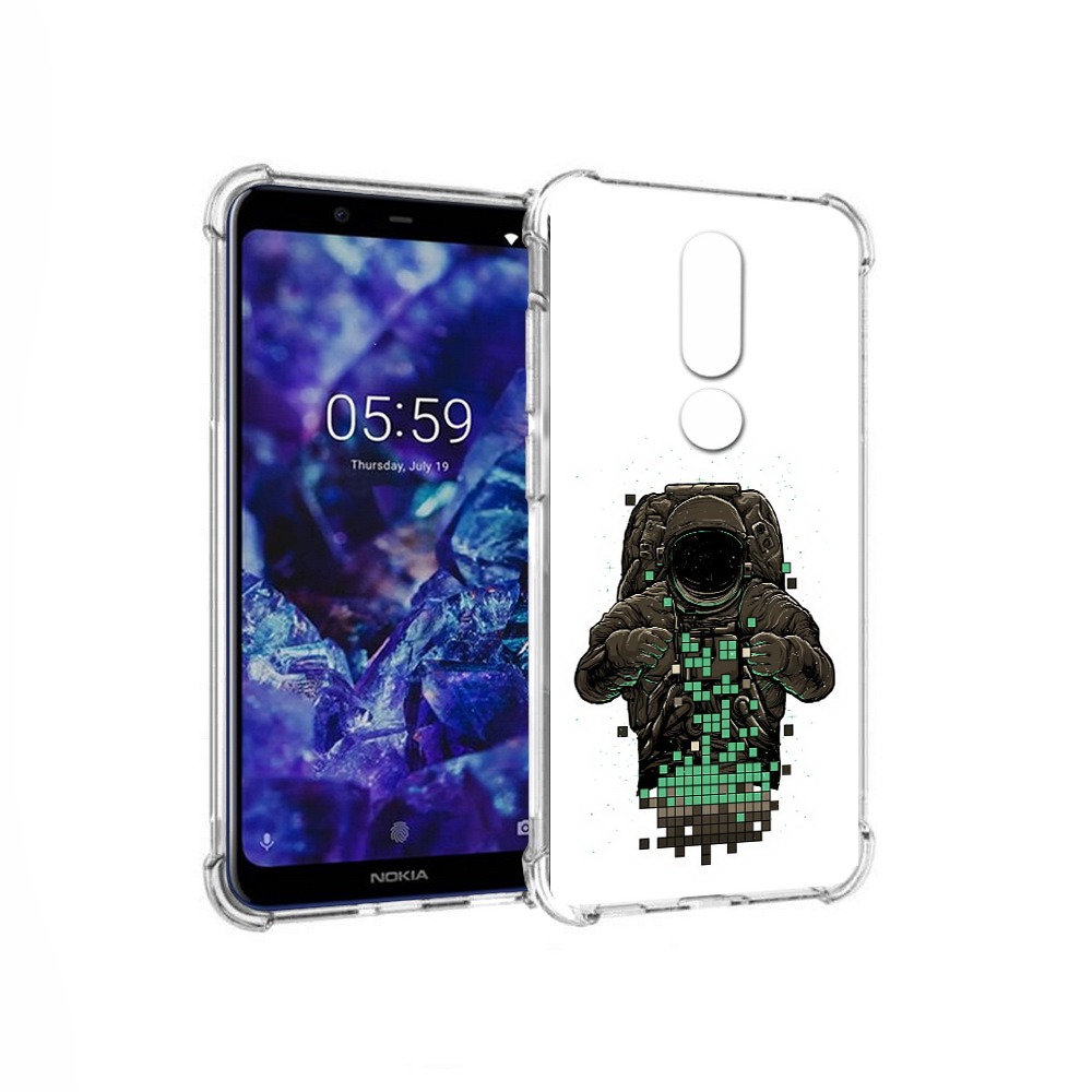 

Чехол MyPads Tocco для Nokia 5.1 Plus космонавт с пикселями (PT119548.120.394), Прозрачный, Tocco