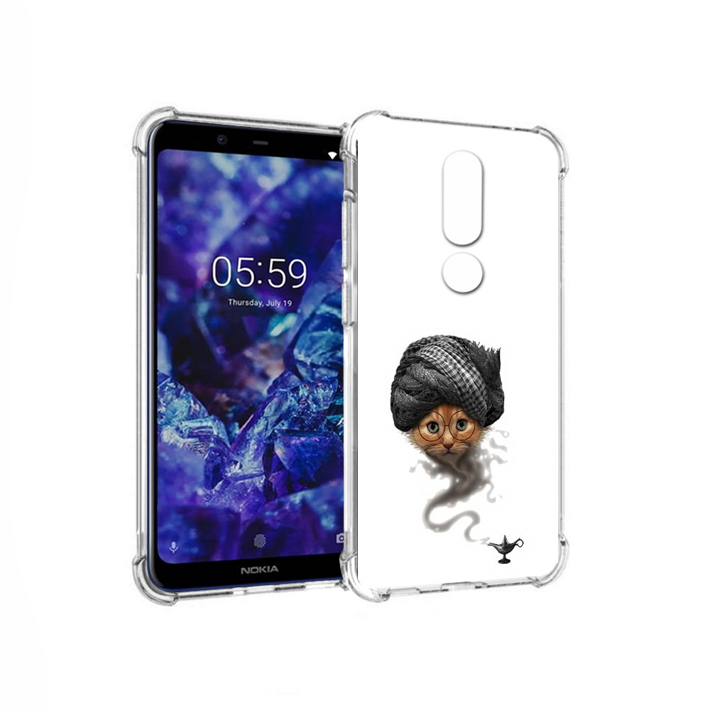 

Чехол MyPads Tocco для Nokia 5.1 Plus кот джин (PT119548.120.398), Прозрачный, Tocco