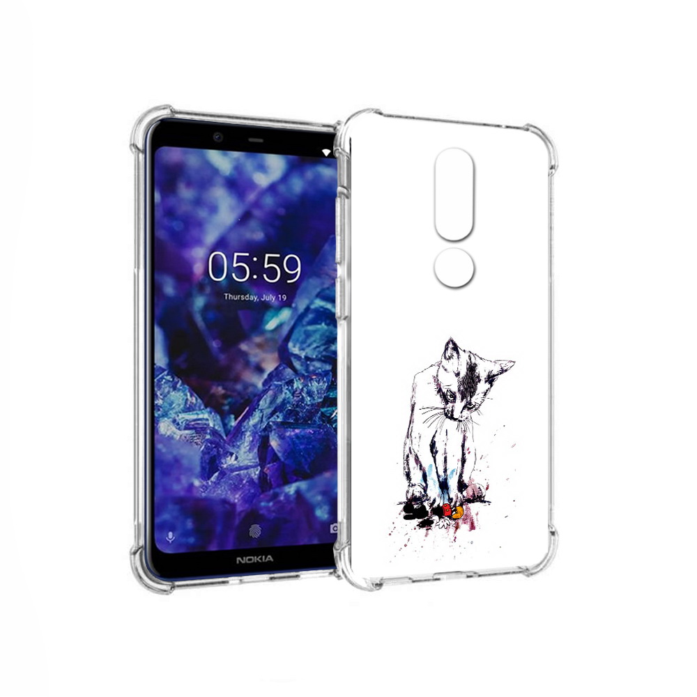 

Чехол MyPads Tocco для Nokia 5.1 Plus кот и микки (PT119548.120.399), Прозрачный, Tocco