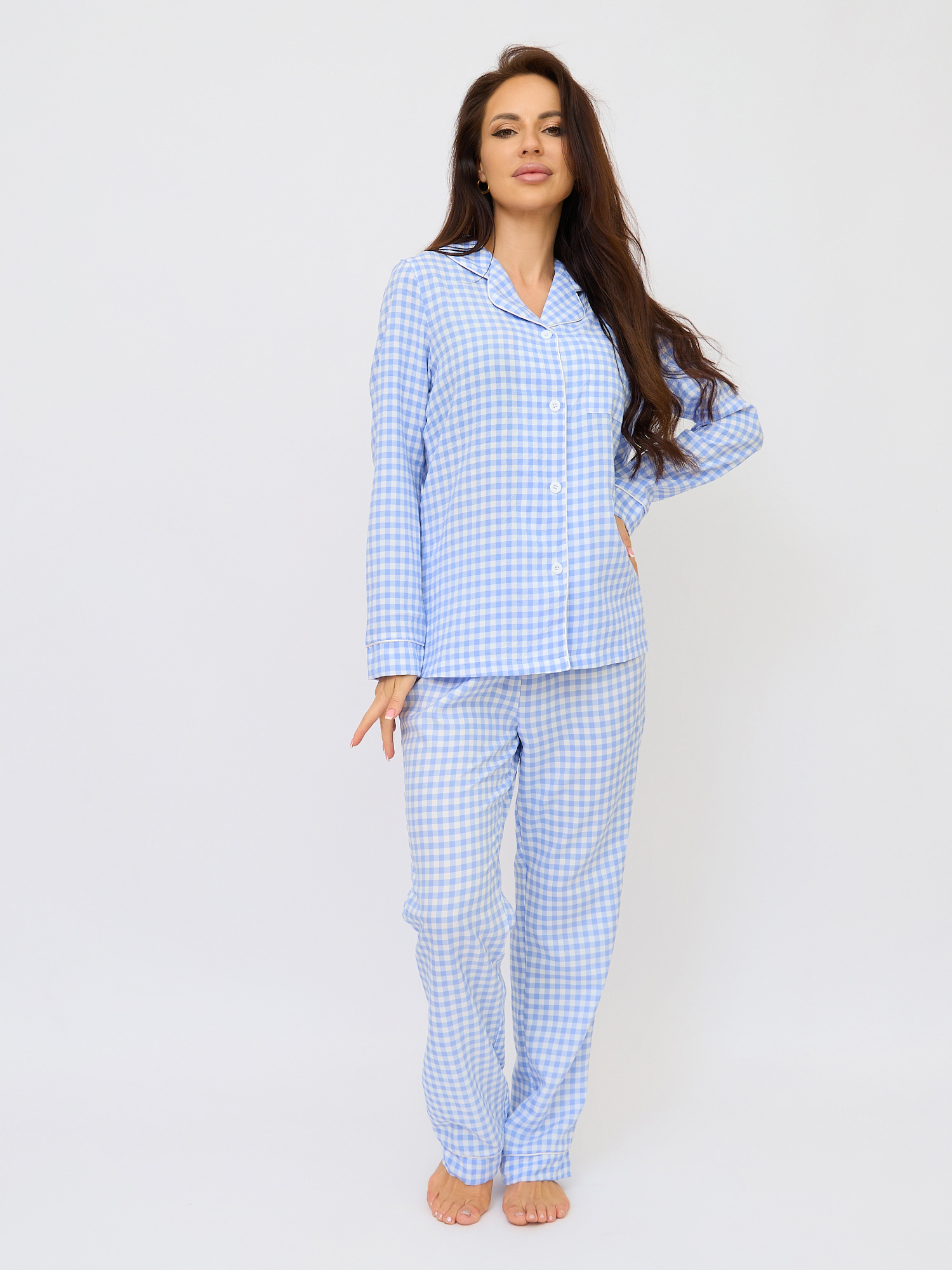 Пижама женская BrandStoff BS28003 голубая 46 RU