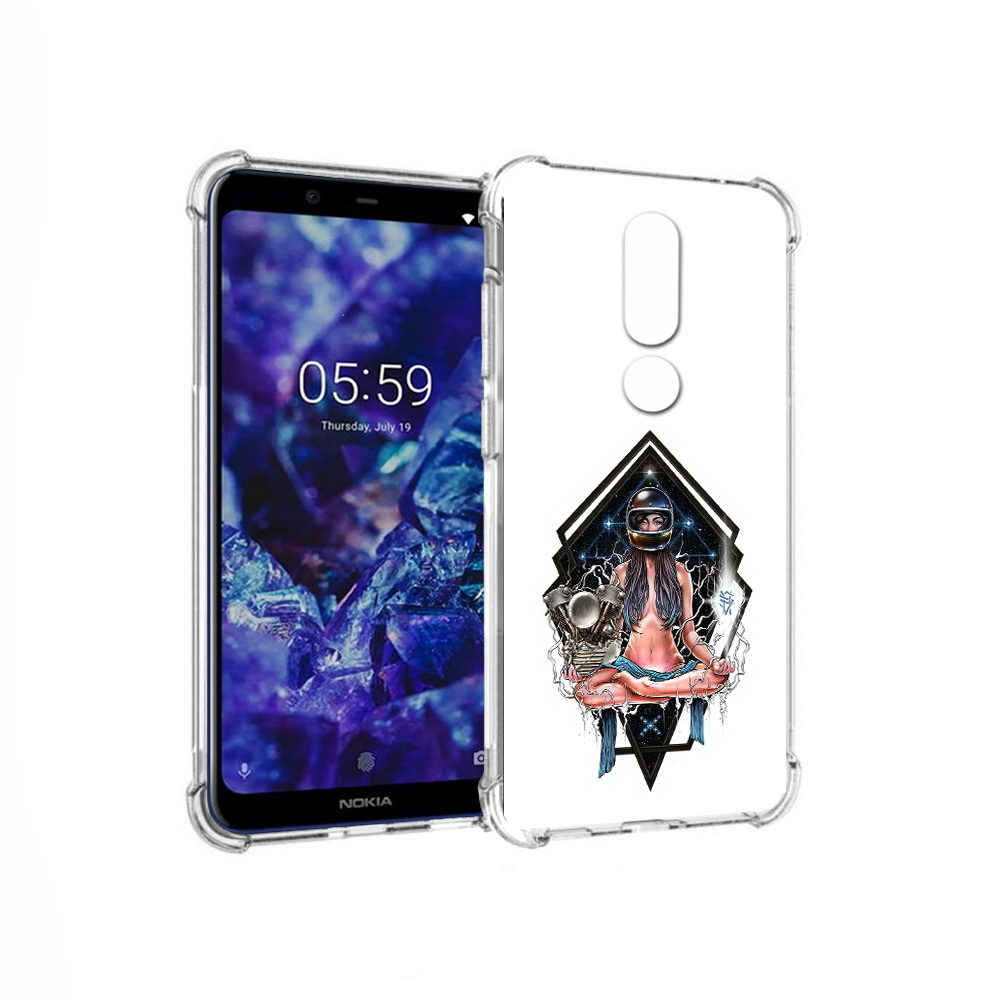 

Чехол MyPads Tocco для Nokia 5.1 Plus красивая девушка в шлеме (PT119548.120.406), Прозрачный, Tocco